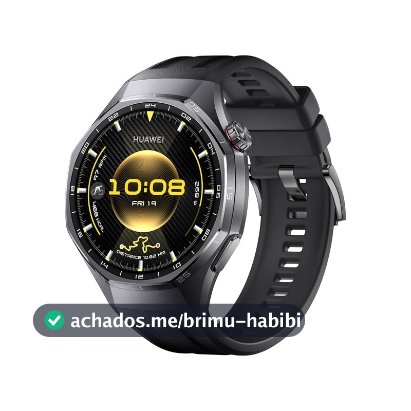 Smartwatch, HUAWEI WATCH GT 6 Pro 46mm, Bateria com Autonomia de Até 21 Dias, Mais de 100 Modos Esportivos, Corrida de Trilha, Ciclismo, Análise de ECG, Compatível com iOS e Android, GPS, Preto