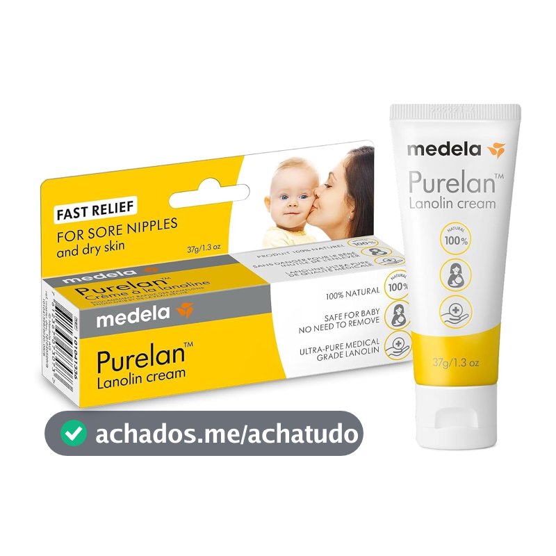 Pomada de Lanolina para Mamilos Medela Purelan 2.0, Incolor, 37g
