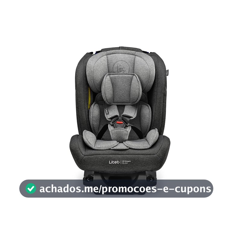 Cadeira para Auto 0-36Kg Isofix Litet All Stages Fix 2.0 Preta e Cinza - BB452