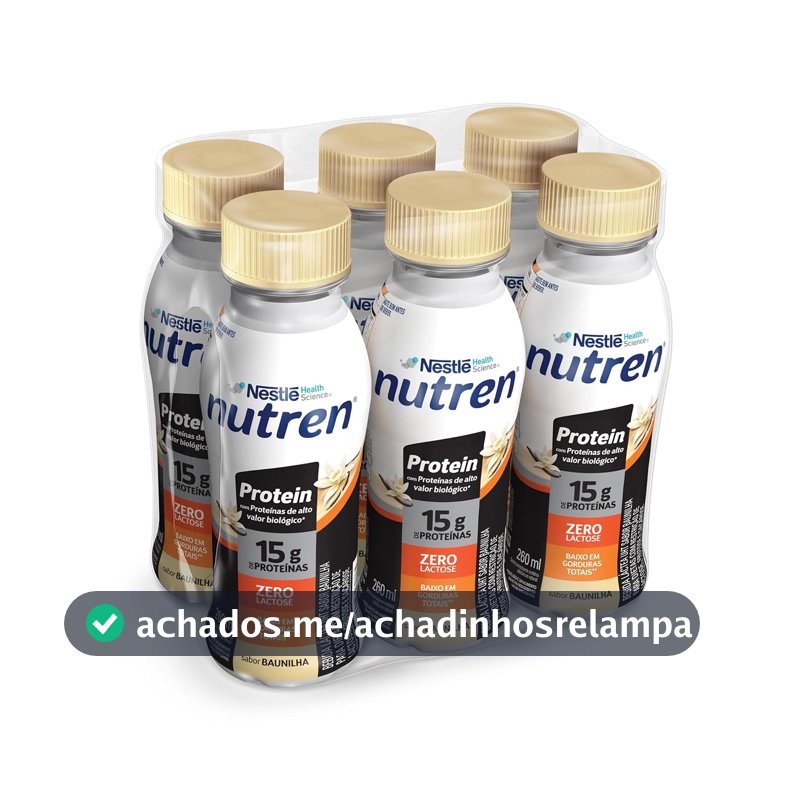 Bebida Láctea Nutren Protein 15g de proteínas Baunilha 260ml - Pack com 6 unidades