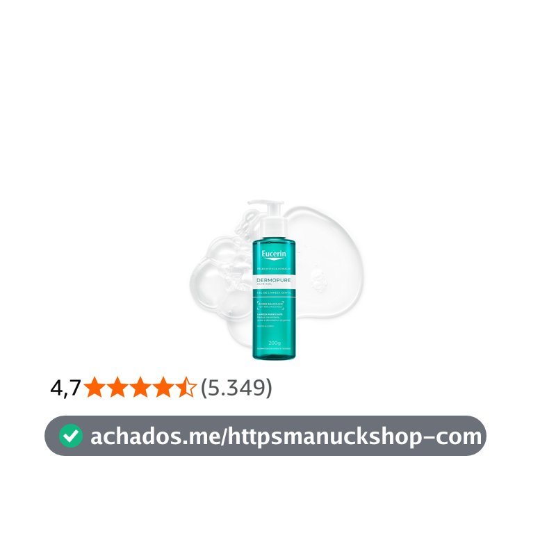 EUCERIN Dermopure Clinical Gel de Limpeza Gentil 200ml, Redução da oleosidade e acne, Desobstrui os poros