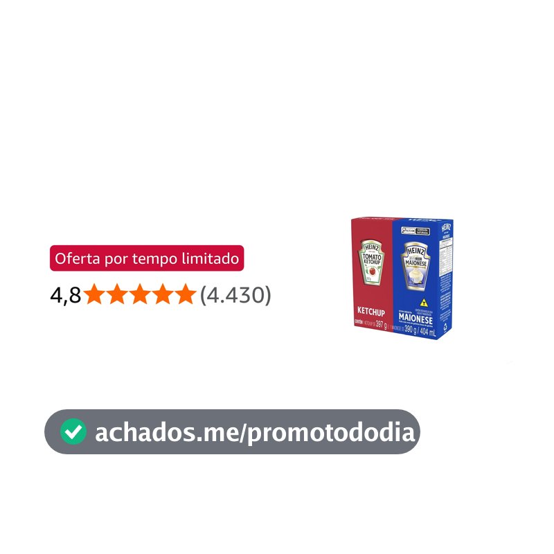 Heinz Pack Ketchup 397G + Maionese 390G