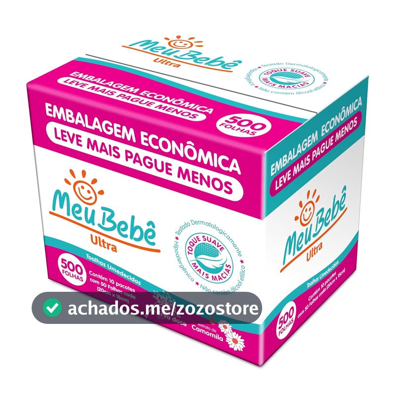 Meu Bebê Ultra Toalhas Umedecidas, Hygieline, 500 Folhas