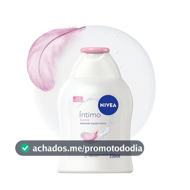 NIVEA Sabonete Líquido Íntimo Suave 250ml, Limpeza Delicada, Mantém pH Natural, Extrato de Camomila, Cuidado Calmante, Uso Diário