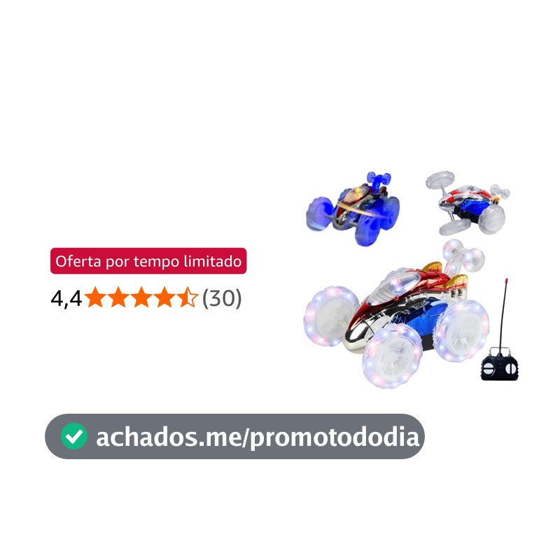 Carrinho de Controle Remoto Infantil 360° com Luz Led e Som Manobras Radicais Resistente Pirueta Cambalhotas Presente Crianças Menino - Brinquedo Interativo Inteligente