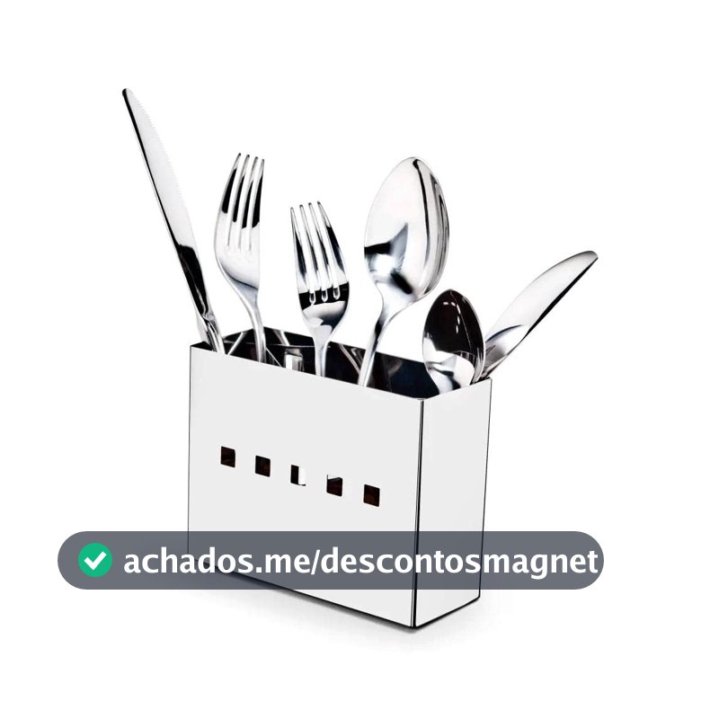 Porta Talher Mak Inox Prata
