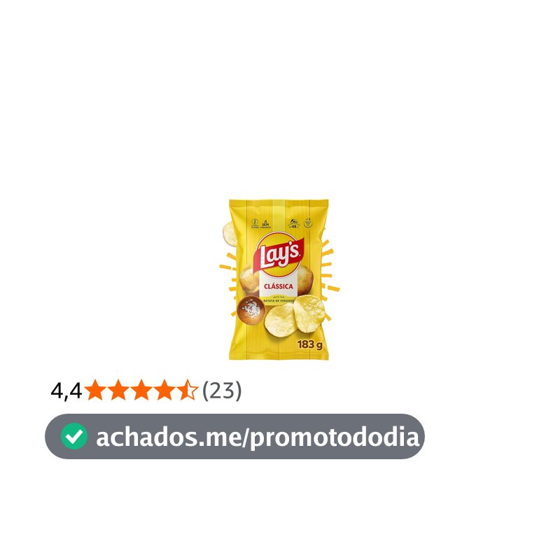 Lay's Batata Frita Lisa Clássica Sabor Original 183g