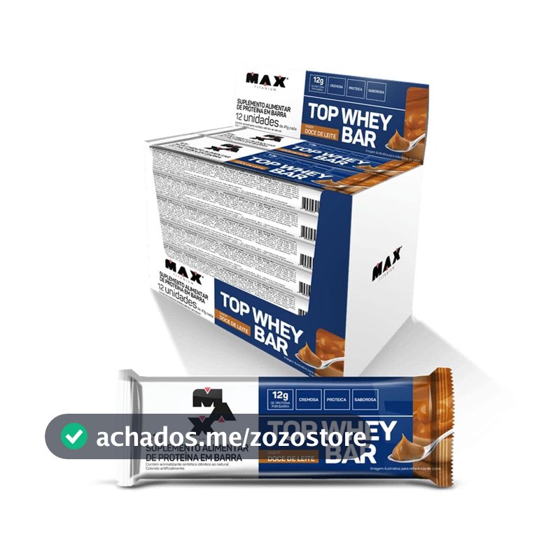 Max Titanium Top Whey Bar 12 Unidades De 41G (Doce De Leite)