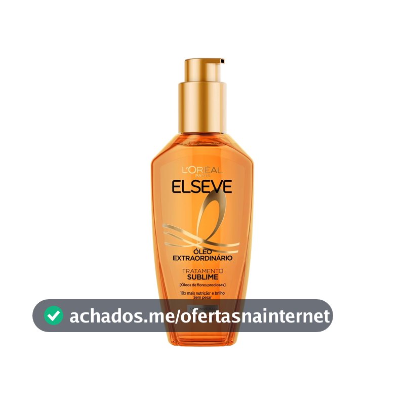L'Oréal Paris Elseve Óleo Extraordinário Finalizador Capilar, Nutrição Profunda com 6 Óleos Preciosos, Anti-Frizz, Proteção Térmica até 230°C, Brilho Intenso para Todos os Tipos de Cabelo, 100ml