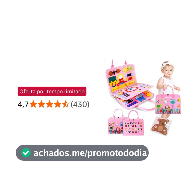 Brastoy Placa de Montessori Sensorial para Crianças Maleta Educativa Brinquedos (Rosa)