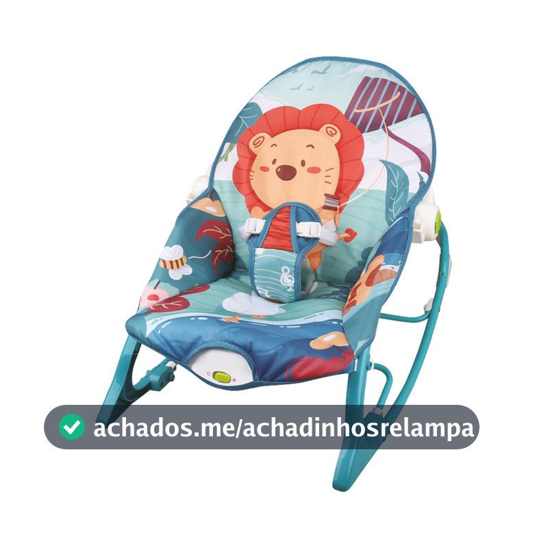 Cadeira de Descanso e Balanço Bebê Musical Vibratória Reclinável 18 Kg Baby Bear (Leão)