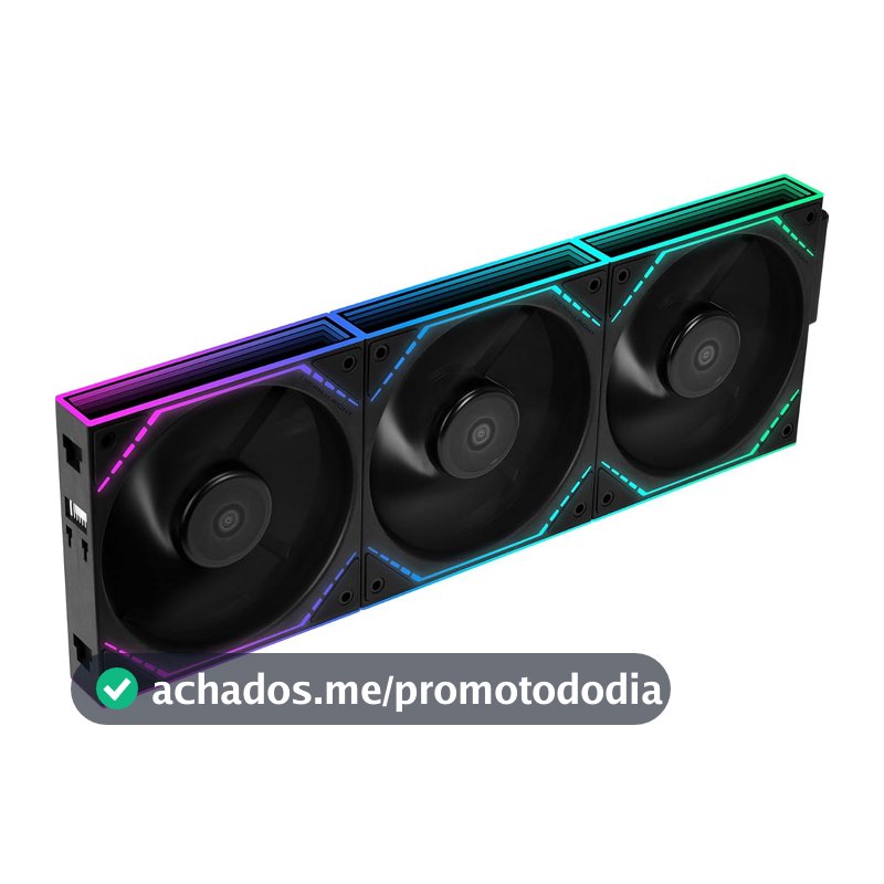 Thermalright Kit Com 3 Ventoinhas Para Gabinete De Pc Tl-M12Qr X3 De 120 Mm Com Polaridade Reversa, Pwm Argb, 1500 Rpm, Resfriamento Silencioso, Conexão Em Cadeia, Iluminação Infinity Mirror