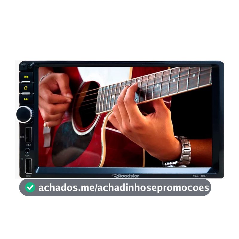 Central Multimídia MP5 Roadstar 7 Polegadas Full Touch 1DIN Espelhamento Android e IOS USB SD Bluetooth - RS401BR MI