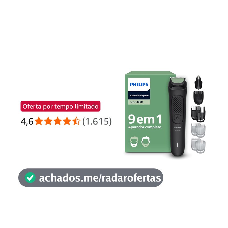 Philips Aparador e Barbeador Elétrico Série 3000 All-in-One 9 em 1