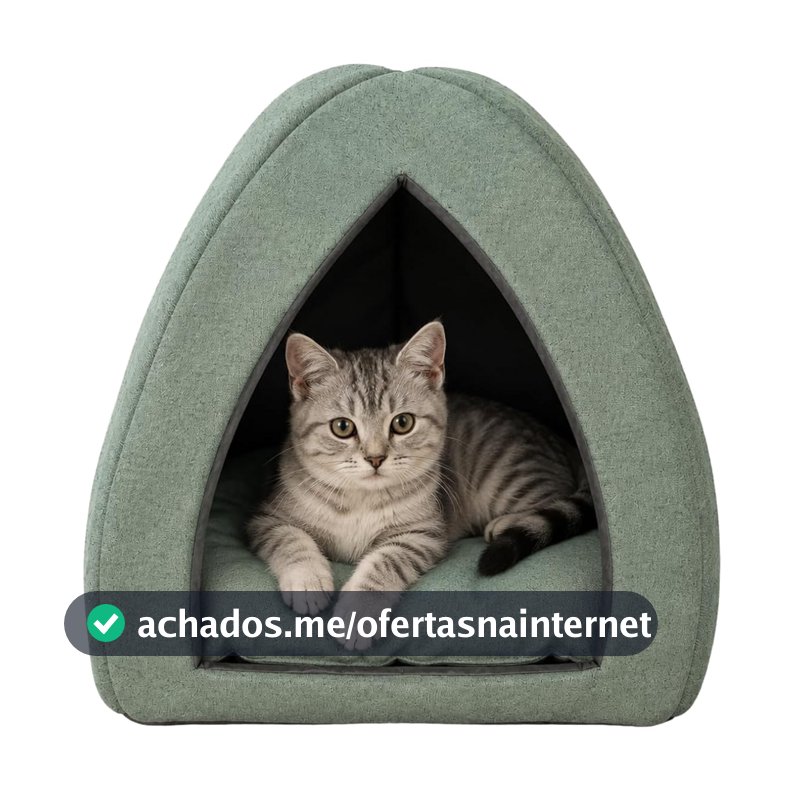 Cama Pet Toca Iglu Oca Gatos Cachorros Pequeno Sustentável (Verde)
