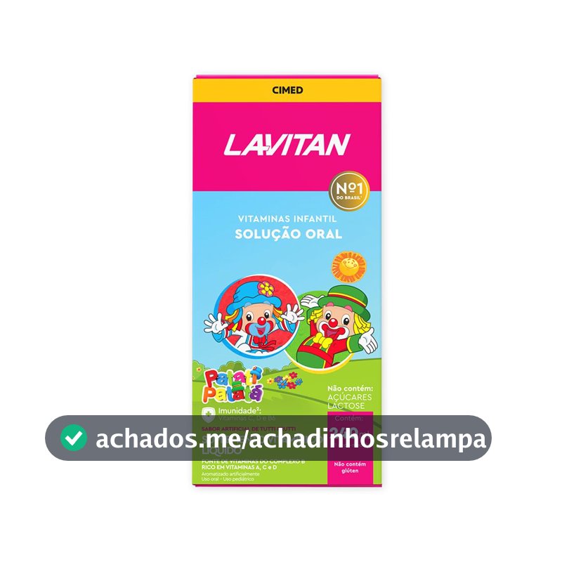 Vitamina Infantil Solução Oral Tutti Frutti, Rosa, Lavitan, 240 ml