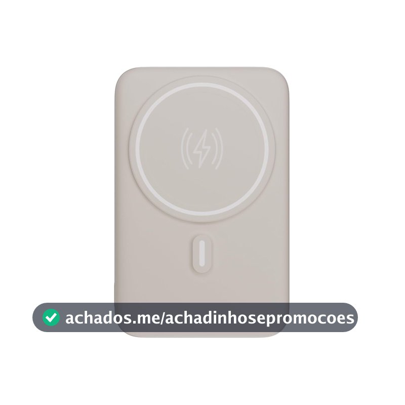 Geonav Power Bank, Carregador Portátil Universal por Indução 10.000mAh, Carregamento rápido, Suporte Dobrável, Compatível com MagSafe® PB10MAGOW Off White