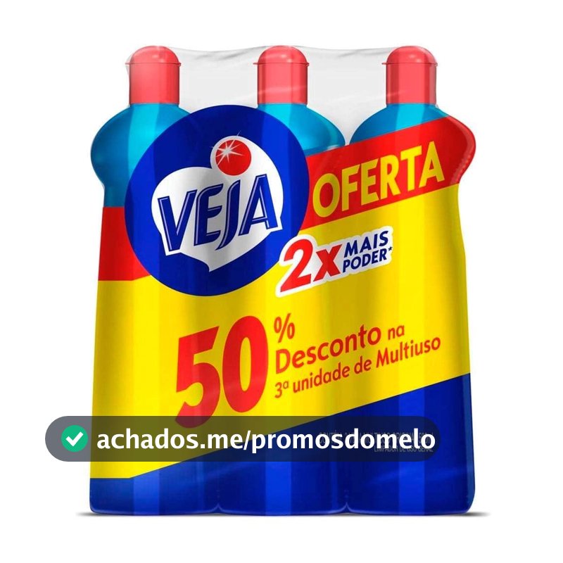 Limpador Multiuso Veja Gold Original com 3 unidades de 500ml