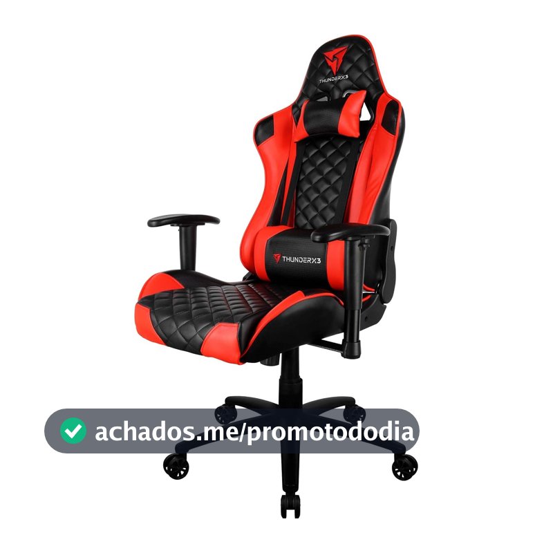 Cadeira Gamer Profissional TGC12 Preta/Vermelha THUNDERX3
