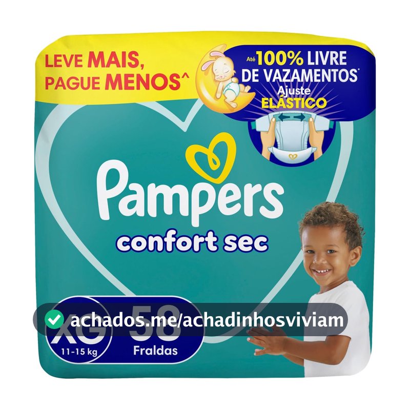 Fralda Pampers Confort Sec Tamanho XG 58 Unidades