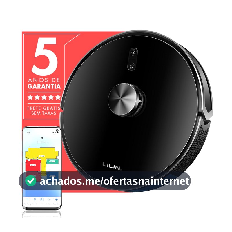 Lilin Robô aspirador de pó X6 Navegação LIDAR 3 em 1 Aspirador e Esfregão
