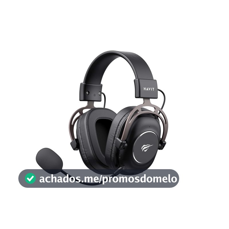 Havit Headphone Fone de Ouvido H2002YG Black, Quad-Mode, Sem Fio e Com Fio, Wireless 2.4GHz, Bluetooth, USB, 3,5mm, Gamer, com Microfone Destacável Com Cancelamento de Ruído, Falante 50mm, Preto