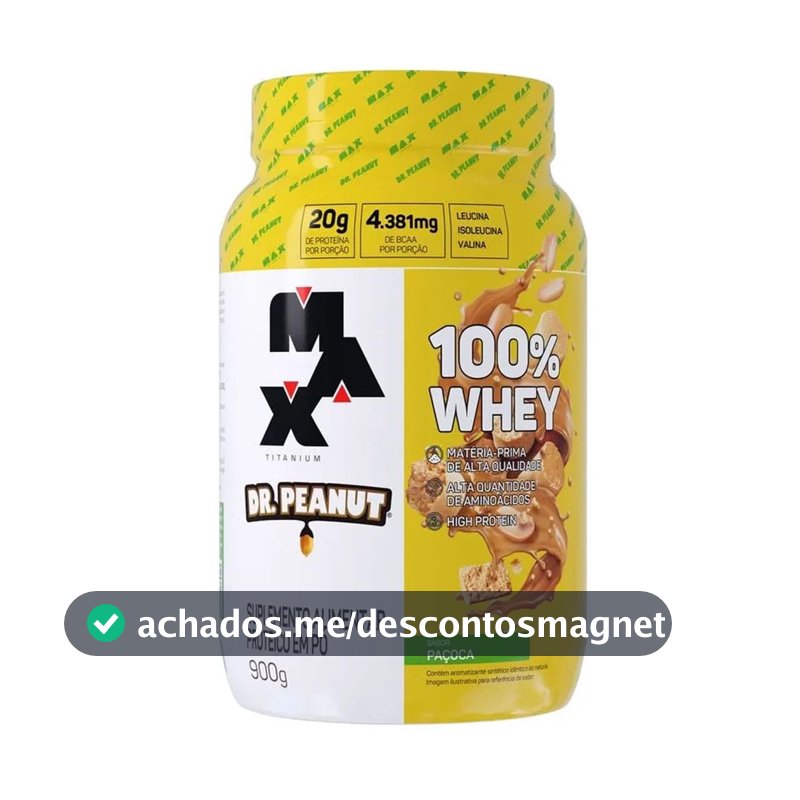 100% Whey Max Titanium x Dr. Peanut (900g), Paçoca