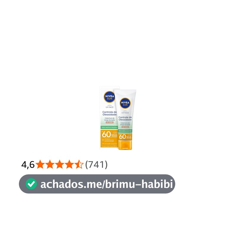 NIVEA SUN Protetor Solar Facial UV Face Controle de Oleosidade Cor Média FPS 60 50ml, Muito Alta Proteção UVA/UVB, Cobertura de Longa Duração, Efeito Matte, Cuidado Diário