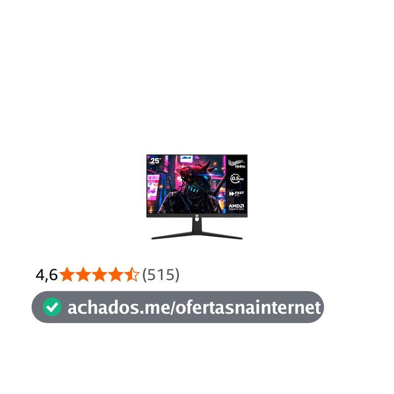 Haiz Monitor Gamer 25'' 144hz 0.5ms 1920x1080 Adaptative Sync FHD HDMI/DP IPS VESA