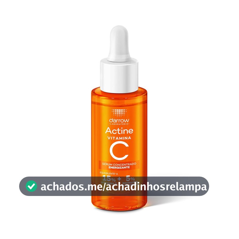 Sérum Concentrado Darrow Actine com 15% Vitamina C e Niacinamida, Iluminador e Antioxidante, 30ml