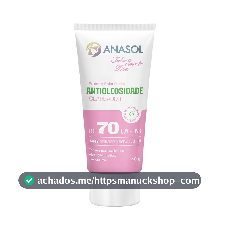 Anasol Protetor Solar Facial Antioleosidade Clareador Todo Santo Dia FPS70 40g