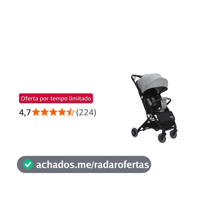 Carrinho de Bebê Passeio Vira Berço NIVI Maxi Baby (Cinza)