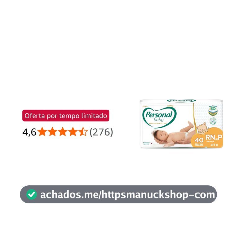 Personal Fralda Baby Premium Protection P, 40 Unidades