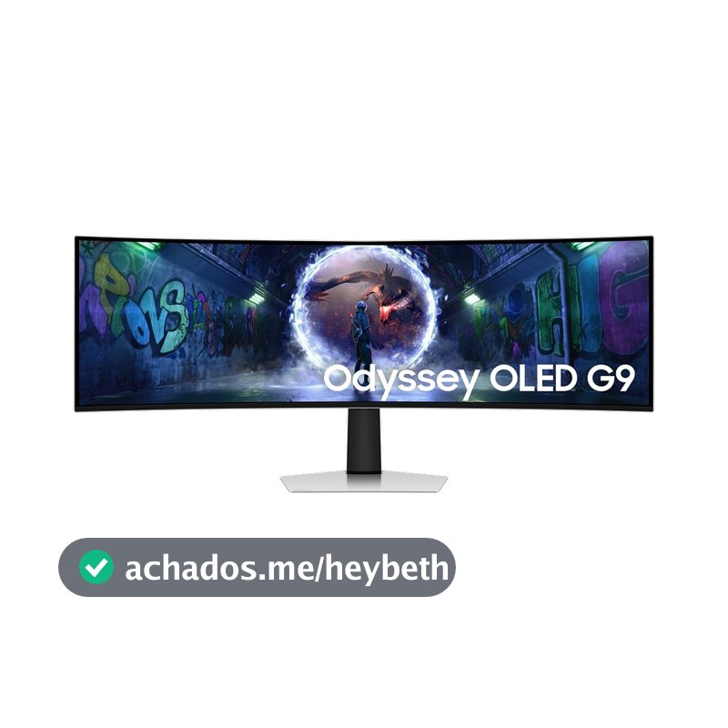 Monitor Samsung Odyssey OLED G9 49", DQHD, 240Hz, 0.03ms, ajuste de altura, G-sync, FreeSync Premium Pro, DP, HDMI, Micro HDMI, prata