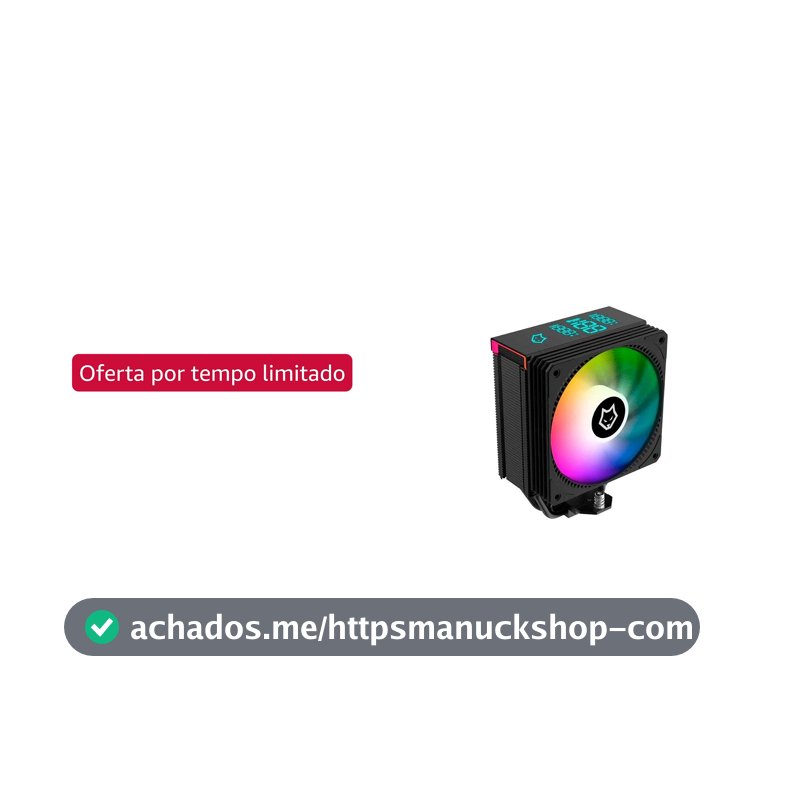 Air Cooler ARGB com Display Husky Alisius 500, AMD/INTEL, 90mm, 95W - HAC500PT
