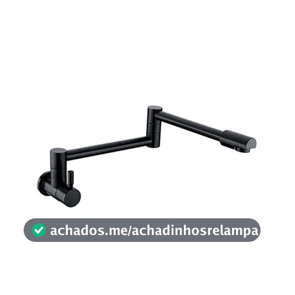 YESOP Torneira Parede Preto Articulável Grande Extensão Acabamento Fosco Cozinha/Banheiro
