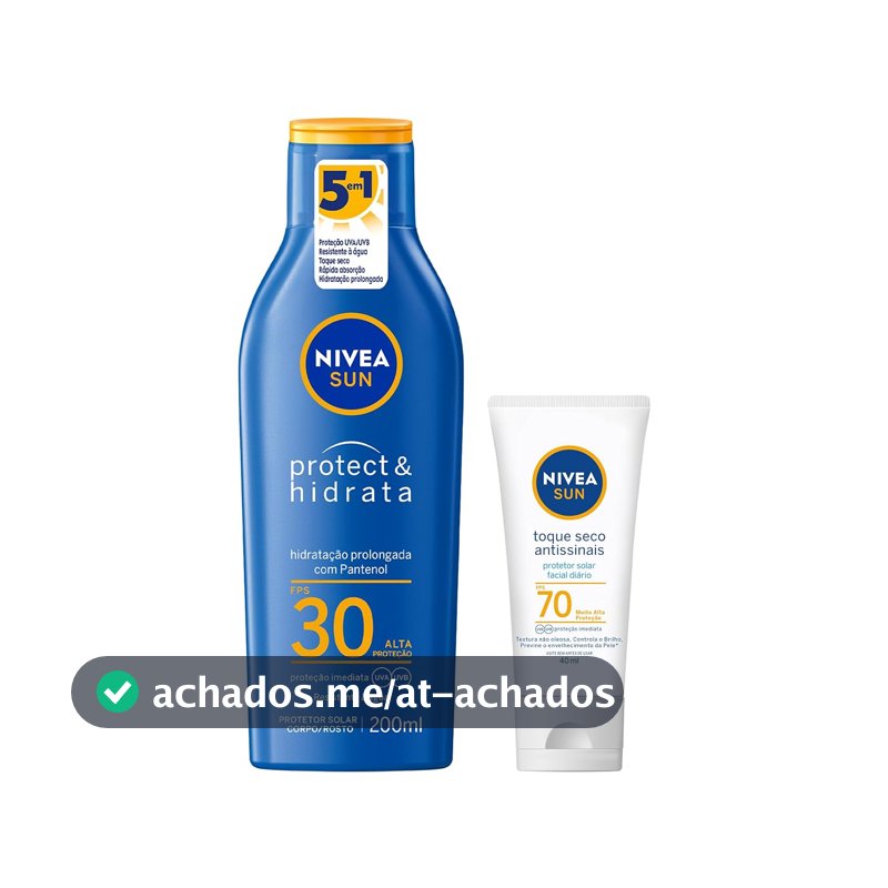 Protetor Solar Corporal e Facial NIVEA, Kit com 2 Unidades