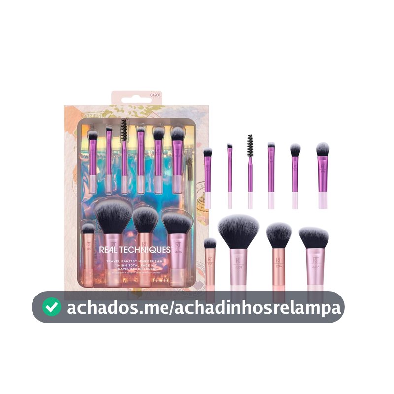 Kit de mini pincéis Fanstasy Real Technique para viagem, pincéis de maquiagem, mini pincéis de tamanho, perfeitos para viagens ou passeios, conjunto de 10 peças