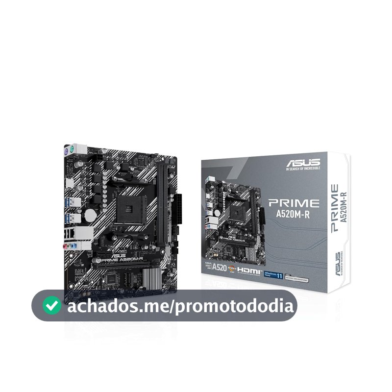 Asus PRIME A520M-R Placa Mãe AM4 DDR4 HDMI M.2 USB 3.2
