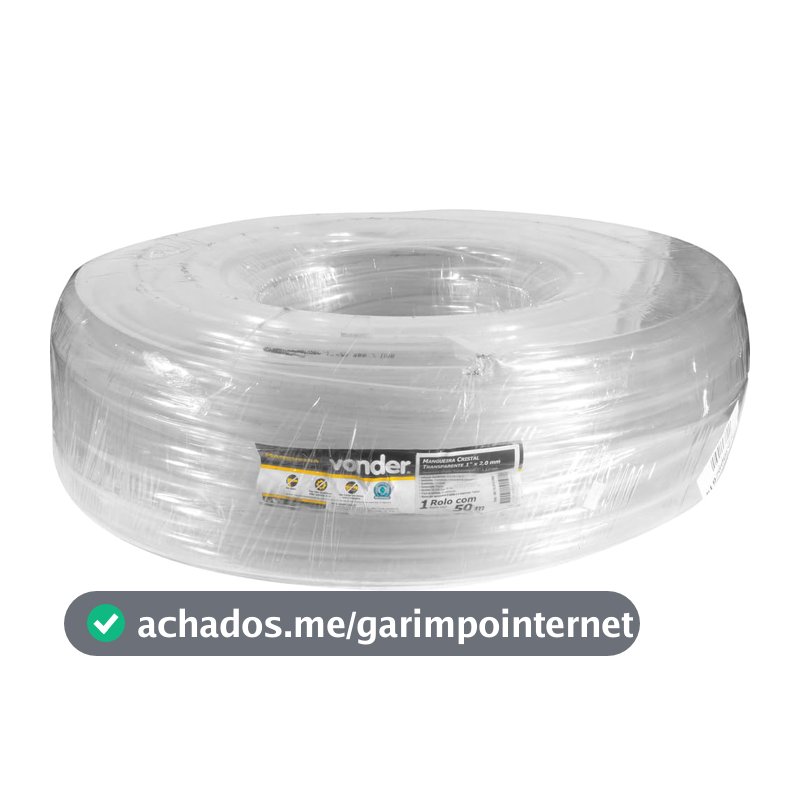 Mangueira Cristal Transparente 1"x2,0mm com 50 metros - Vonder