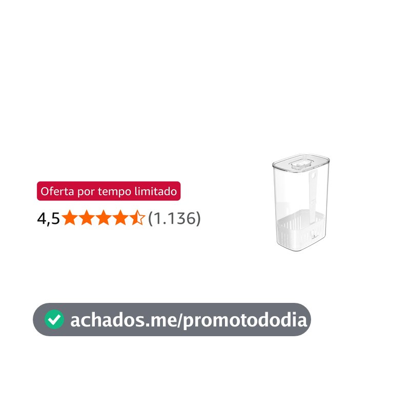 Ou Organizador de Temperos 2,3L Branco Linha Clear Fresh