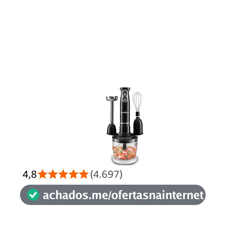 Mixer 3 em 1, 500W, 2 velocidades, Bmx400, Preto, 110v, Britânia