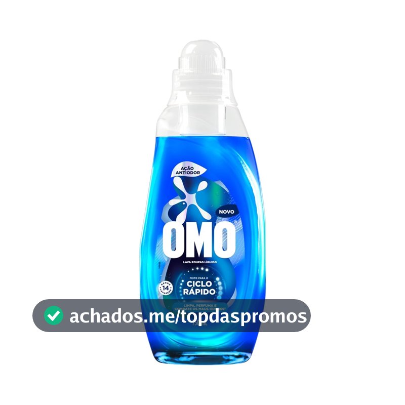 Lava-Roupas Líquido Omo Ciclo Rápido Ação Antiodor Frasco 750ml