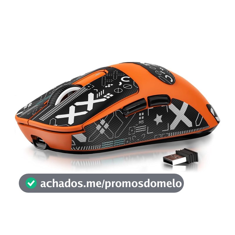 ATTACK SHARK X3 49 g Mouse para jogos sem fio ultraleve, laranja e fita