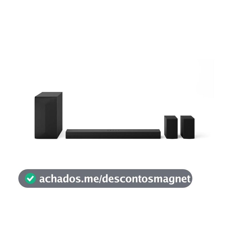 Home Theater Soundbar LG 440W RMS, 5.1 Canais, Bluetooth 5.3, Dolby Digital, Alto-Falantes Traseiros, AI Sound Pro, Wow Interface, Sem fios, Conexões Múltiplas - S60TR