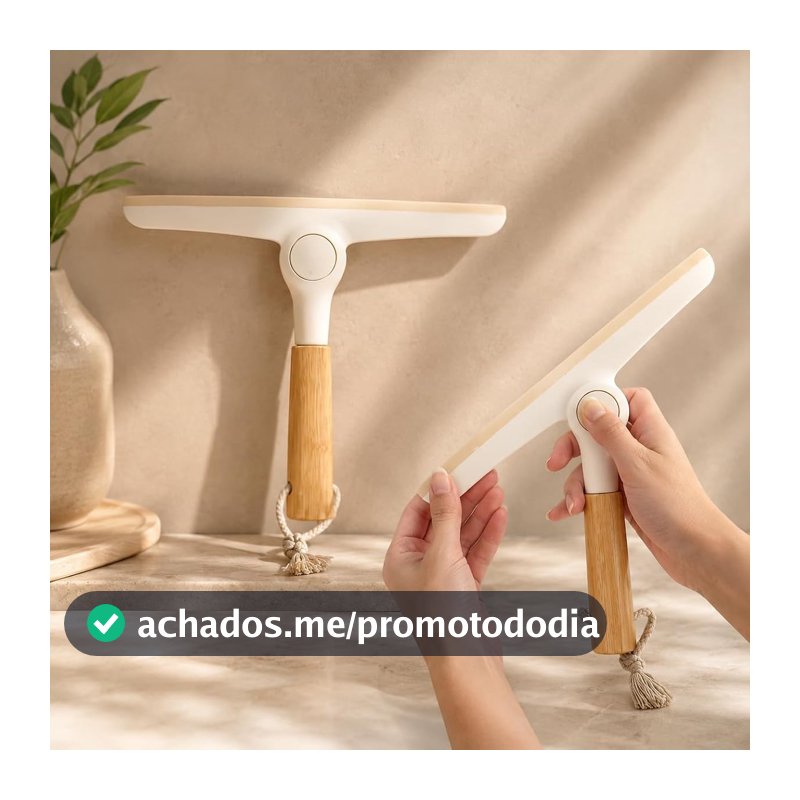 Rodo de Pia Dobrável com Cabo de Bambu, Design Moderno e Compacto, Ideal para Limpeza de Pia, Vidros e Superfícies com Praticidade – Qualidade Premium LNMAX®