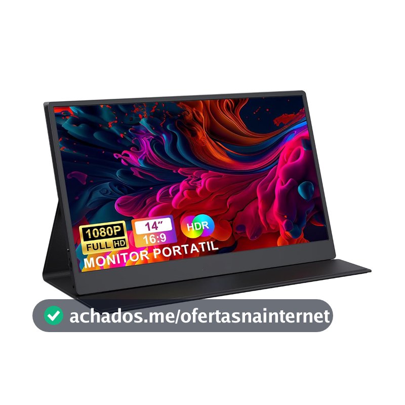 Bettdow Monitor Portatil 14'', FHD 1080P Monitor Portátil Conectado Com USB C Dupla/HDMI, IPS Extensor De Tela para Notebook com VESA e Funda Inteligente magnético, Plug and Play