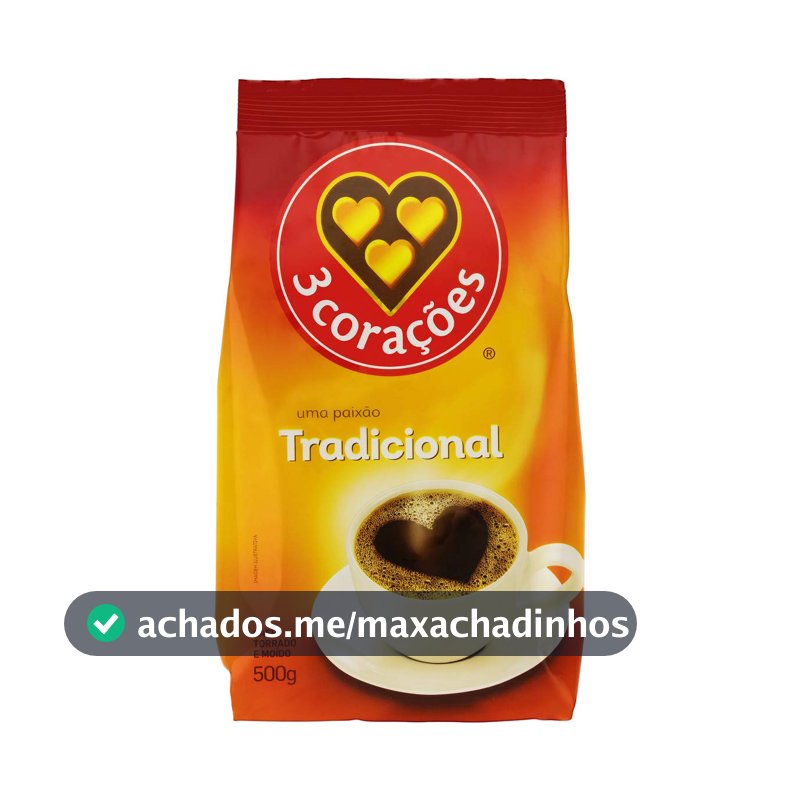 3 Corações Café Torrado E Moído Tradicional Pacote 500G