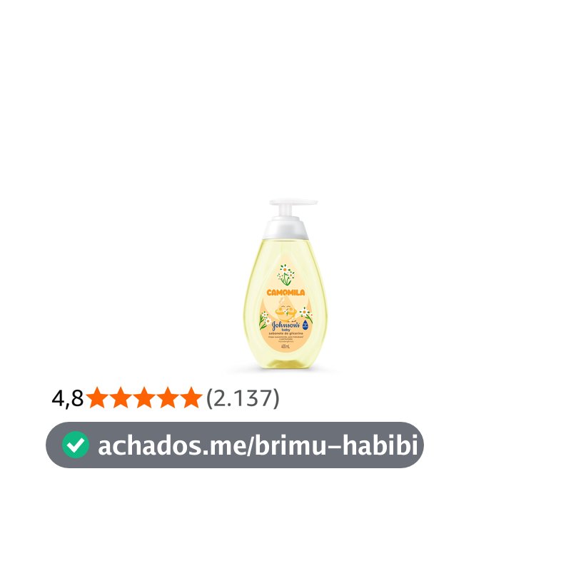 Sabonete Líquido Johnson's Baby, Glicerina e Camomila, 400ml