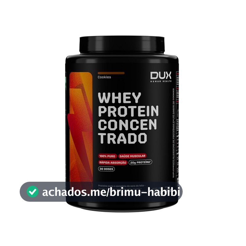 Whey Protein Concentrado Cookies Pote 900g – Contribui para o Ganho Muscular Hipertrofia – Dux Human Health